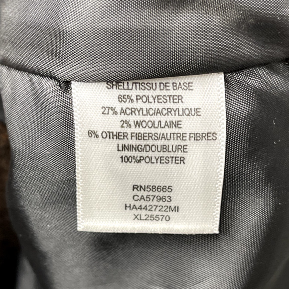 Nordstrom Halogen Pea Coat Womens Small Buffalo Plaid Chore Jacket Heavy Copper - Picture 11 of 12